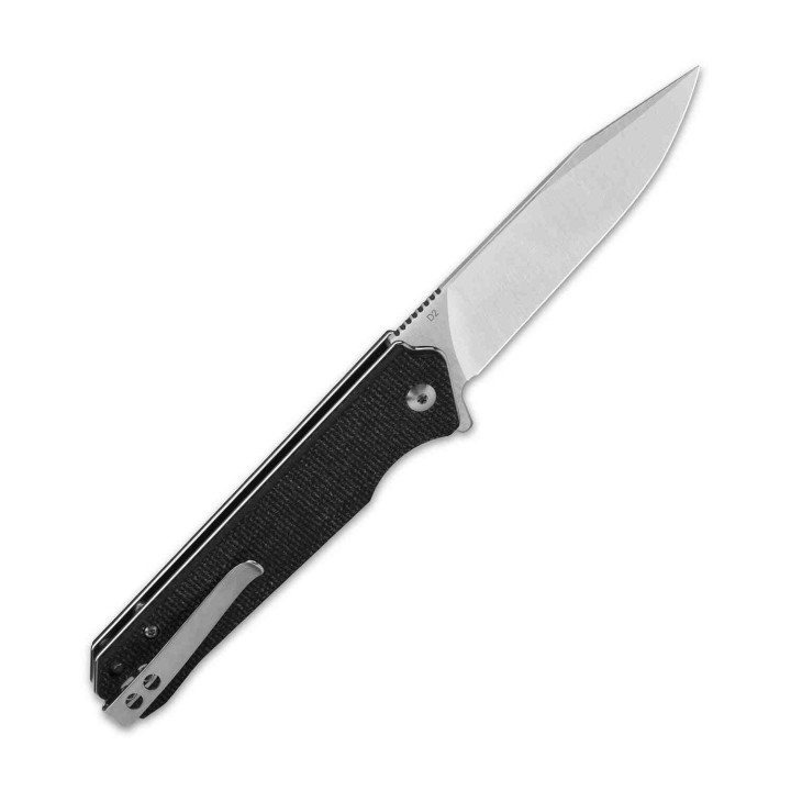 Couteau QSP Mamba V2 Black Lame Acier D2 Satin Manche Micarta IKBS Linerlock Clip QS111G1 - Livraison Gratuite