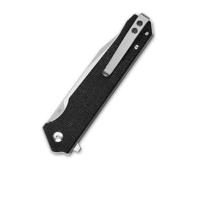 Couteau QSP Mamba V2 Black Lame Acier D2 Satin Manche Micarta IKBS Linerlock Clip QS111G1 - Livraison Gratuite