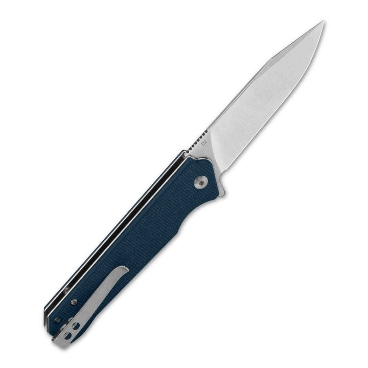 Couteau QSP Mamba V2 Blue Lame Acier D2 Satin Manche Micarta IKBS Linerlock Clip QS111H1 - Livraison Gratuite