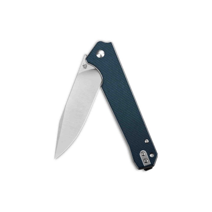 Couteau QSP Mamba V2 Blue Lame Acier D2 Satin Manche Micarta IKBS Linerlock Clip QS111H1 - Livraison Gratuite