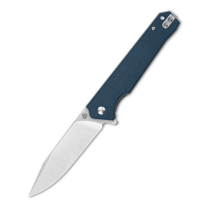 Couteau QSP Mamba V2 Blue Lame Acier D2 Satin Manche Micarta IKBS Linerlock Clip QS111H1 - Livraison Gratuite