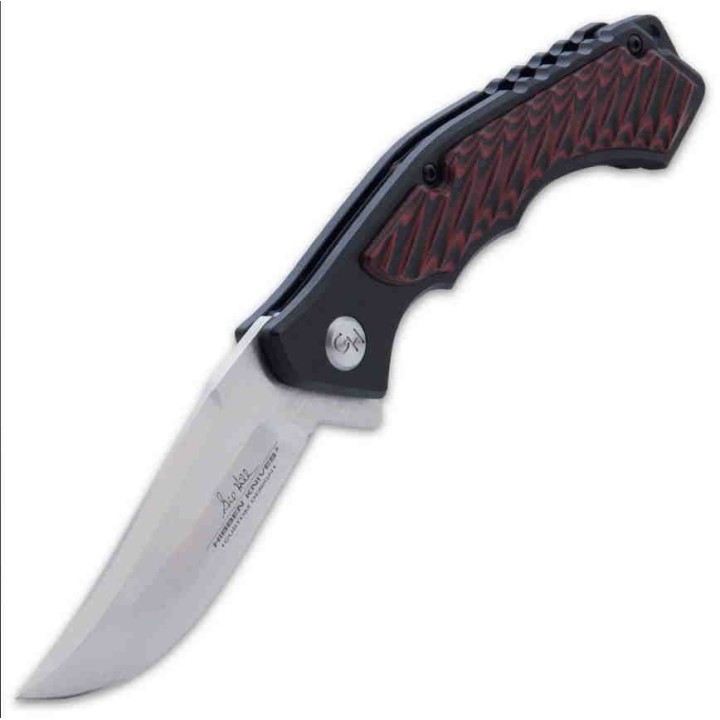 Couteau Hibben Whirlwind Red Lame Acier 7Cr17 Manche G10/6061 IKBS Linerlock Clip GH5115 - Livraison Gratuite