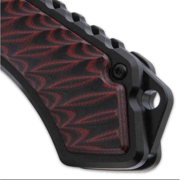 Couteau Hibben Whirlwind Red Lame Acier 7Cr17 Manche G10/6061 IKBS Linerlock Clip GH5115 - Livraison Gratuite