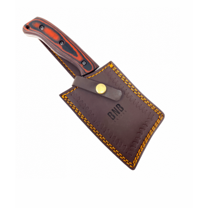 Couteau BucknBear Damas Cleaver Lame 256 Couches Manche G10 Etui Cuir BNB91553 - Livraison Gratuite