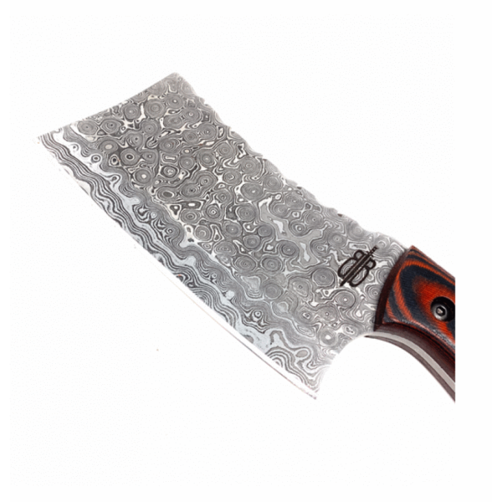 Couteau BucknBear Damas Cleaver Lame 256 Couches Manche G10 Etui Cuir BNB91553 - Livraison Gratuite