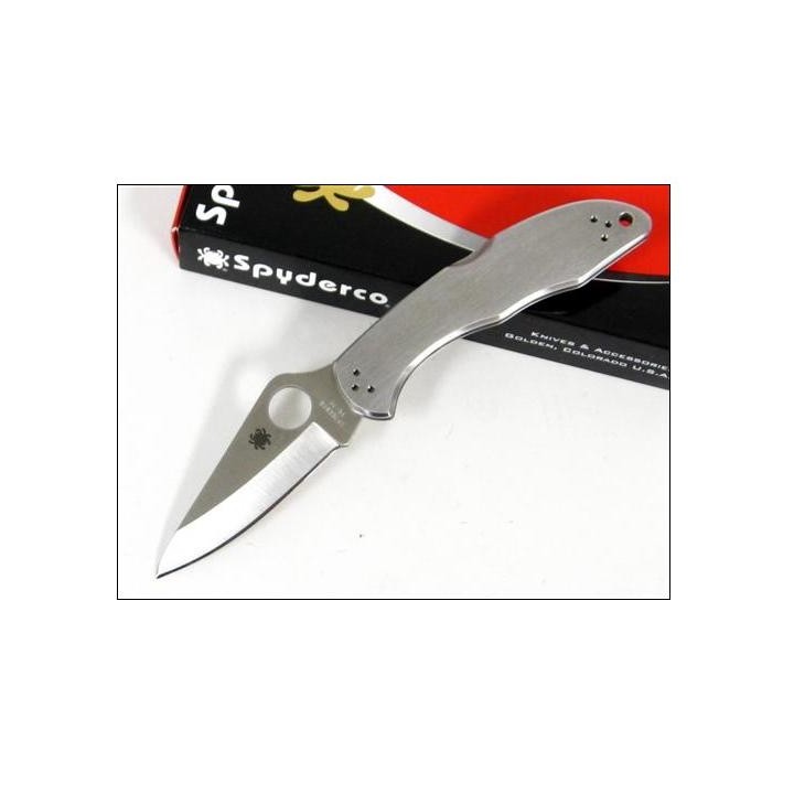 Couteau SPYDERCO Stainless DELICA 4 Plain Edge SC11P