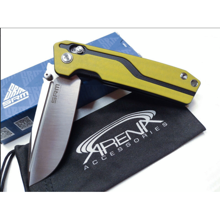 Couteau SRM 7228L Ambi Lock Lame VG10 Manche Yellow G10 Clip SRM7228LGW - Livraison Gratuite