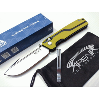 Couteau SRM 7228L Ambi Lock Lame VG10 Manche Yellow G10 Clip SRM7228LGW - Livraison Gratuite