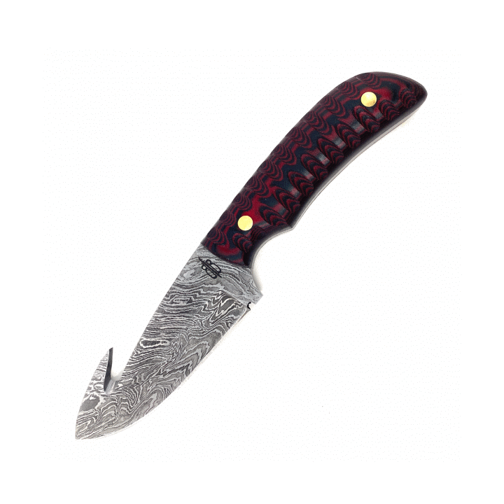 Couteau De Chasse Guthook BucknBear Damas Lame 256 Couches Manche G10 Etui Cuir BNB92345D - Livraison Gratuite