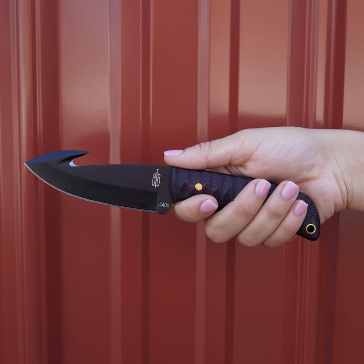 Couteau De Chasse Guthook BucknBear Lame Acier 440C Manche G10 Etui Cuir BNB92345 - Livraison Gratuite