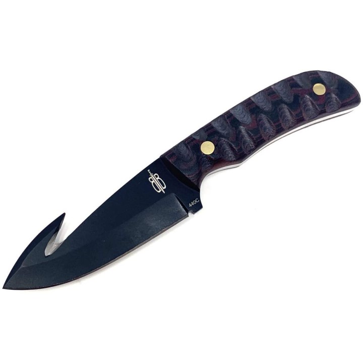 Couteau De Chasse Guthook BucknBear Lame Acier 440C Manche G10 Etui Cuir BNB92345 - Livraison Gratuite