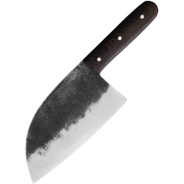 Couteau Couperet BenJahmin Knives Camp Cleaver Lame Acier 440 Manche Bois Etui Cuir BKA007 - Livraison Gratuite