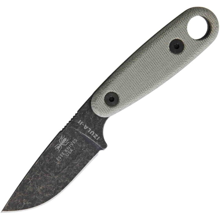 Couteau ESEE Izula II Black Oxide Lame Acier Carbone 1095 Manche Micarta Etui Kydex USA ESIZ2BBO - Livraison Gratuite