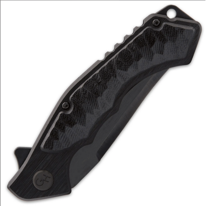 Couteau Hibben Whirlwind Black Lame Acier 7Cr17 Manche G10/6061 IKBS Linerlock Clip GH5114 - Livraison Gratuite