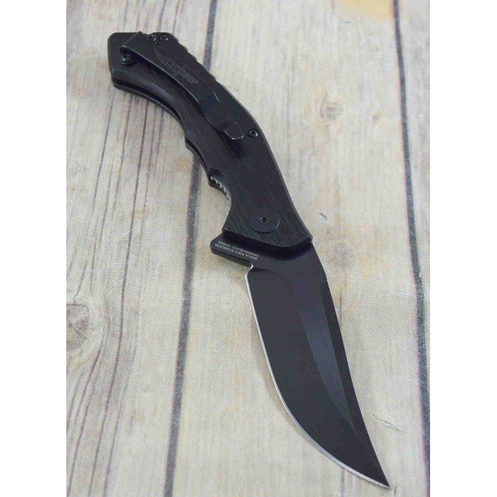 Couteau Hibben Whirlwind Black Lame Acier 7Cr17 Manche G10/6061 IKBS Linerlock Clip GH5114 - Livraison Gratuite