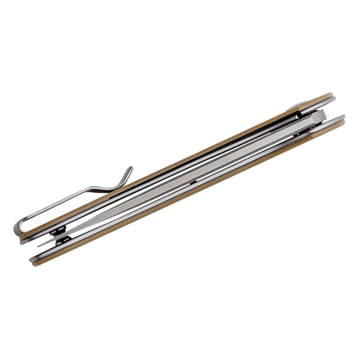 Couteau Ferrum Forge Gent 2.0 Tan Lame Acier 9Cr13MoV Manche G10 IKBS Linerlock Clip FF009T - Livraison Gratuite