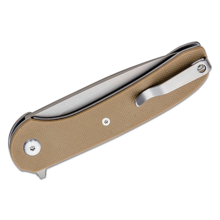 Couteau Ferrum Forge Gent 2.0 Tan Lame Acier 9Cr13MoV Manche G10 IKBS Linerlock Clip FF009T - Livraison Gratuite