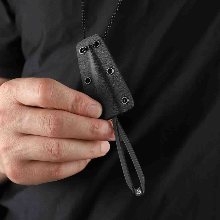 Couteau CIVIVI D-Art Neck Black Lame Acier D2 Manche Acier Etui Kydex CIVC210012 - Livraison Gratuite