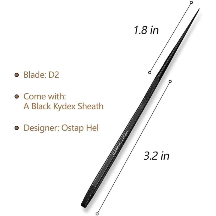 Couteau CIVIVI D-Art Neck Black Lame Acier D2 Manche Acier Etui Kydex CIVC210012 - Livraison Gratuite