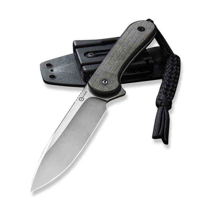 Couteau CIVIVI Elementum Green Lame Fixe Acier D2 Manche Micarta Etui Kydex CIVC2105B - Livraison Gratuite