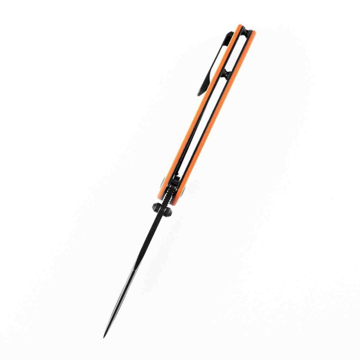 Couteau Kansept Pretatout Green/Orange Manche G10 Lame Acier 154CM IKBS Linerlock Clip KT1032T2 - Livraison Gratuite