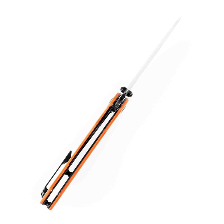 Couteau Kansept Pretatout Green/Orange Manche G10 Lame Acier 154CM IKBS Linerlock Clip KT1032T2 - Livraison Gratuite