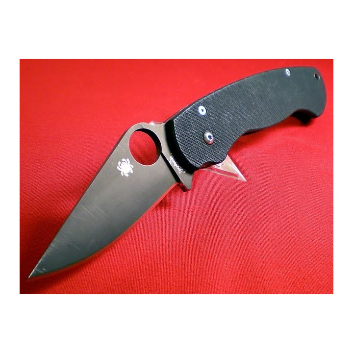Couteau SPYDERCO Black G10 PARA-MILITARY Plain SC81GPBK