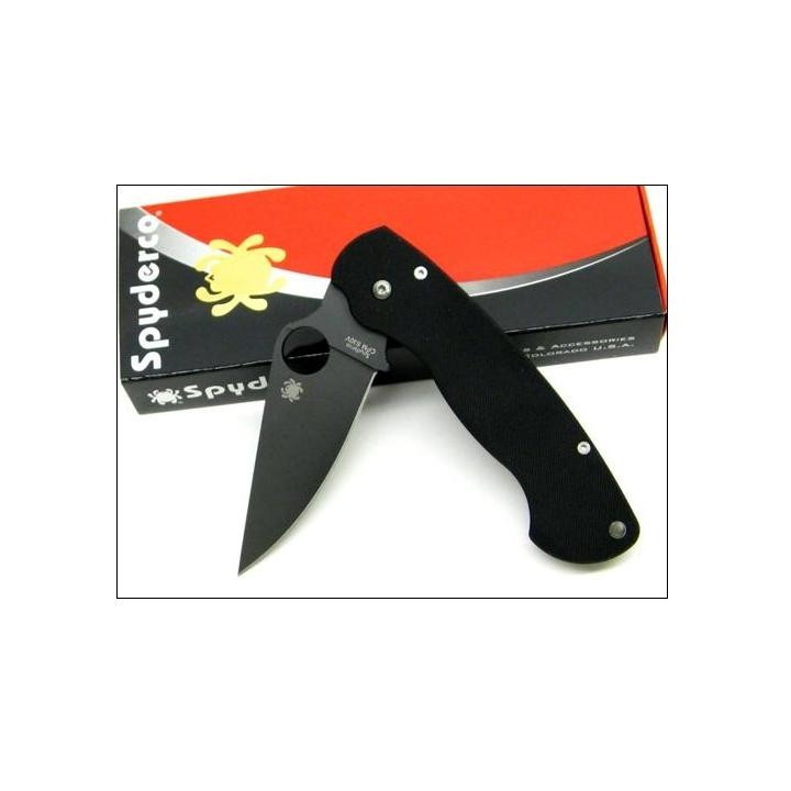 Couteau SPYDERCO Black G10 PARA-MILITARY Plain SC81GPBK
