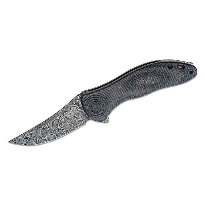 C20075ADS1 CIVIVI Synergy 3 Damascus Blade 3D G10/Twill CFiber Handles IKBS Linerlock Clip - Livraison Gratuite