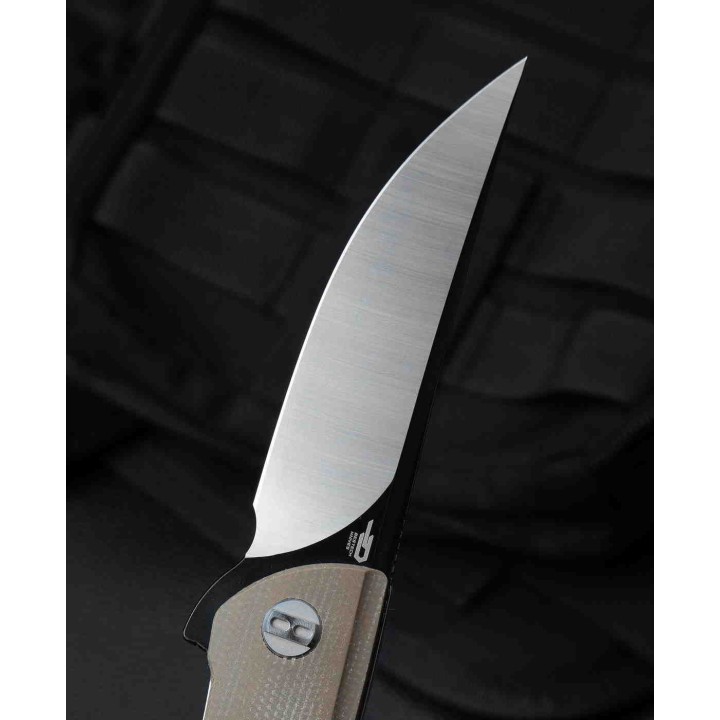 Couteau Bestech Swift Beige Lame Acier D2 2Tons Manche Micarta IKBS Linerlock Clip BTKG30C2 - Livraison Gratuite