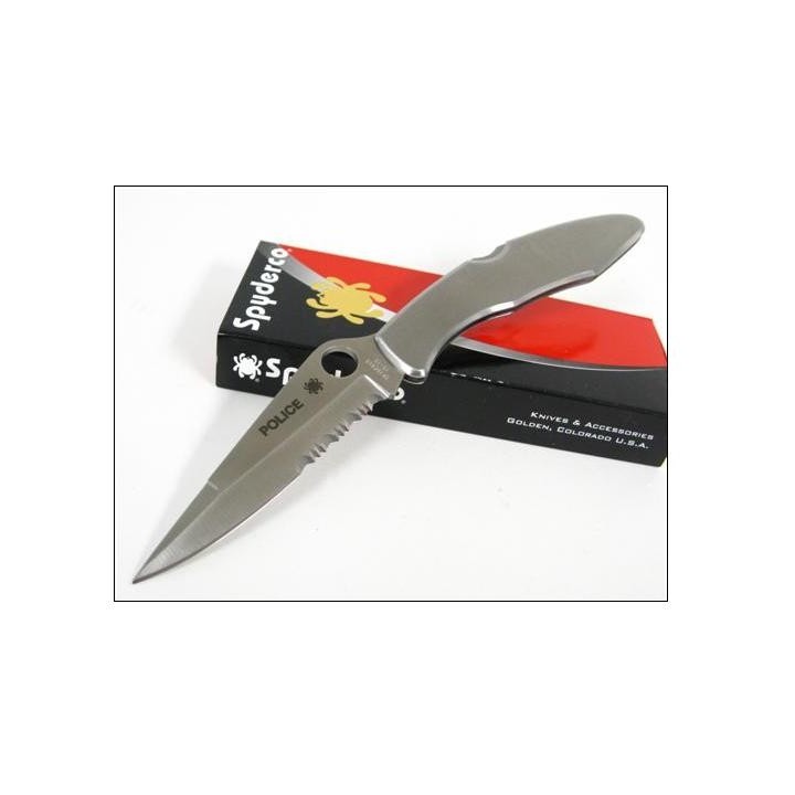 Couteau SPYDERCO Stainless POLICE Combo Edge SC7PS VG10