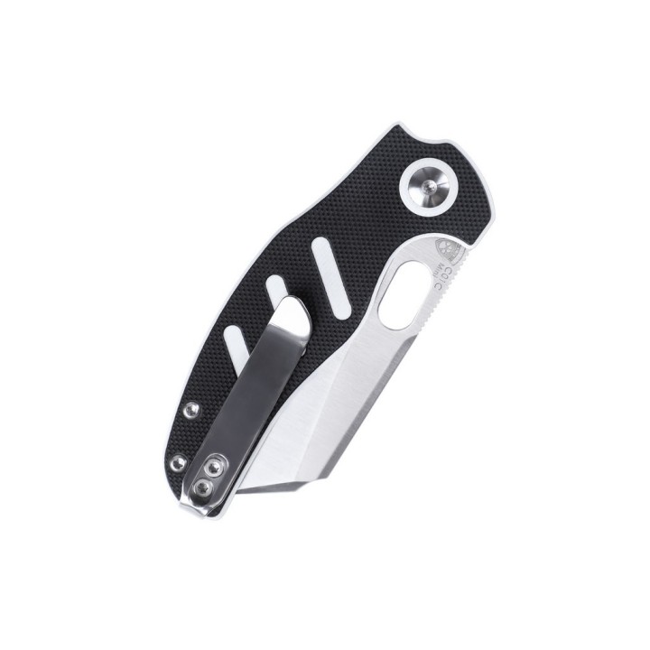 Couteau Kizer Cutlery Mini Sheepdog C01C Black/White Lame Acier 154CM Manche G-10 IKBS Clip KIV3488C7 - Livraison Gratuite
