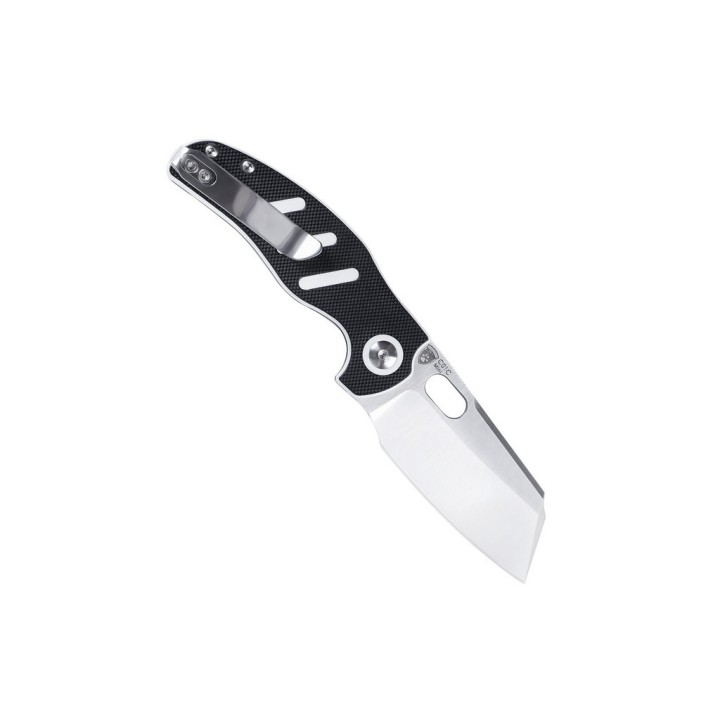 Couteau Kizer Cutlery Mini Sheepdog C01C Black/White Lame Acier 154CM Manche G-10 IKBS Clip KIV3488C7 - Livraison Gratuite