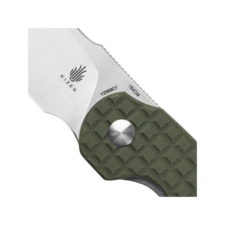 Couteau Kizer October Mini Green Lame Acier 154CM Manche G10 IKBS Linerlock Clip KIV2569C1 - Livraison Gratuite