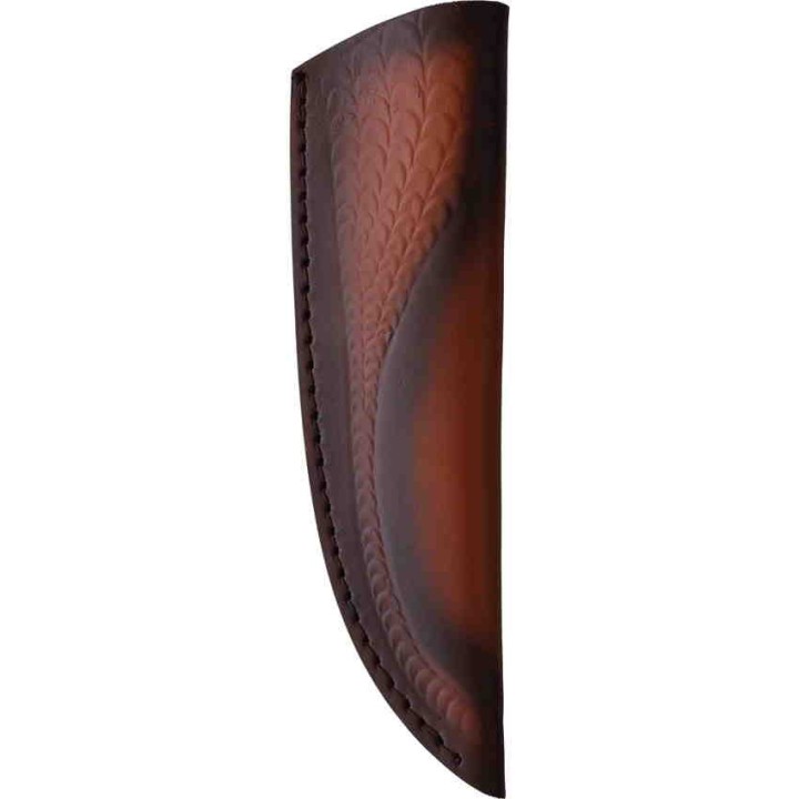 Couteau de Chasse Marbles Skinner Lame Damas Manche Bois de Cerf & Bois Etui Cuir MR623 - Livraison Gratuite