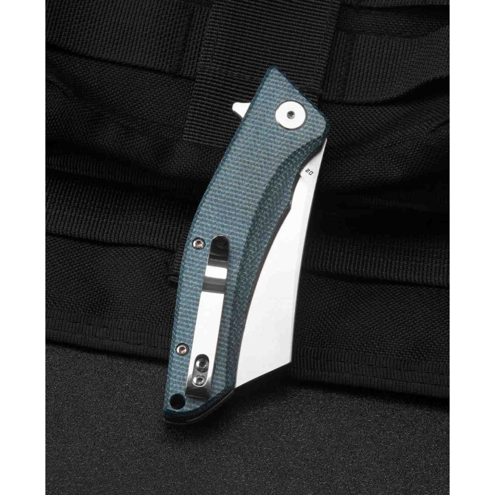 Couteau Bestech Cubis Blue Manche Micarta Lame Acier D2 IKBS Linerlock Clip BTKG42C - Livraison Gratuite