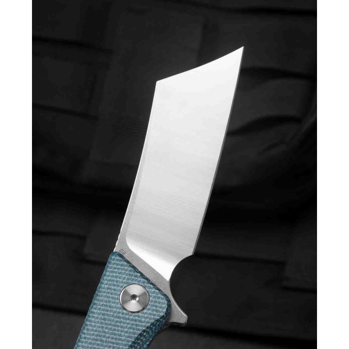 Couteau Bestech Cubis Blue Manche Micarta Lame Acier D2 IKBS Linerlock Clip BTKG42C - Livraison Gratuite