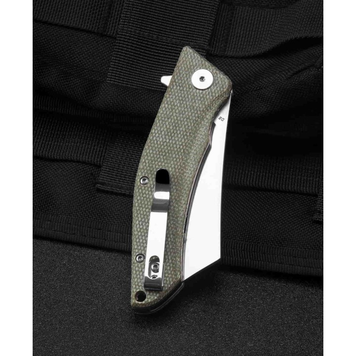 Couteau Bestech Cubis Beige Manche Micarta Lame Acier D2 IKBS Linerlock Clip BTKG42B - Livraison Gratuite