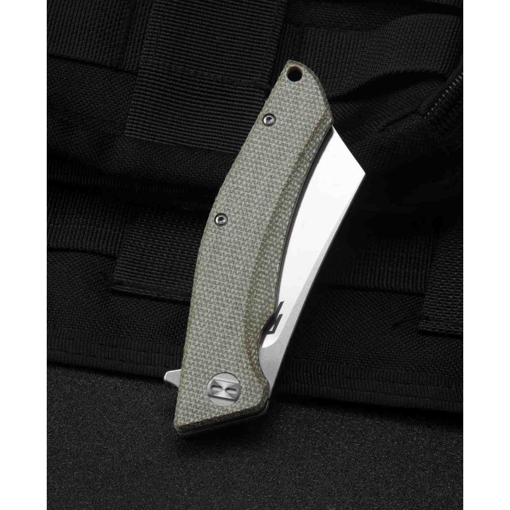 Couteau Bestech Cubis Beige Manche Micarta Lame Acier D2 IKBS Linerlock Clip BTKG42B - Livraison Gratuite