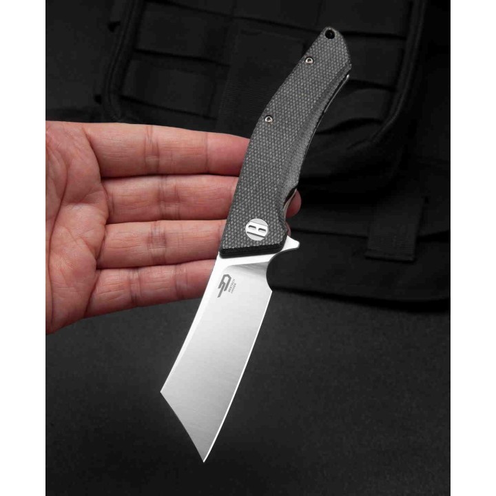 Couteau Bestech Cubis Black Manche Micarta Lame Acier D2 IKBS Linerlock Clip BTKG42A - Livraison Gratuite