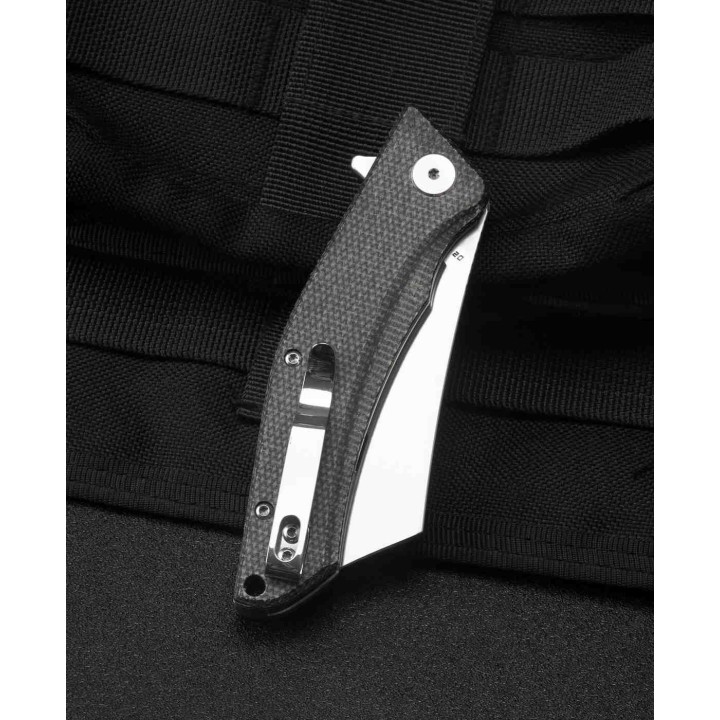 Couteau Bestech Cubis Black Manche Micarta Lame Acier D2 IKBS Linerlock Clip BTKG42A - Livraison Gratuite
