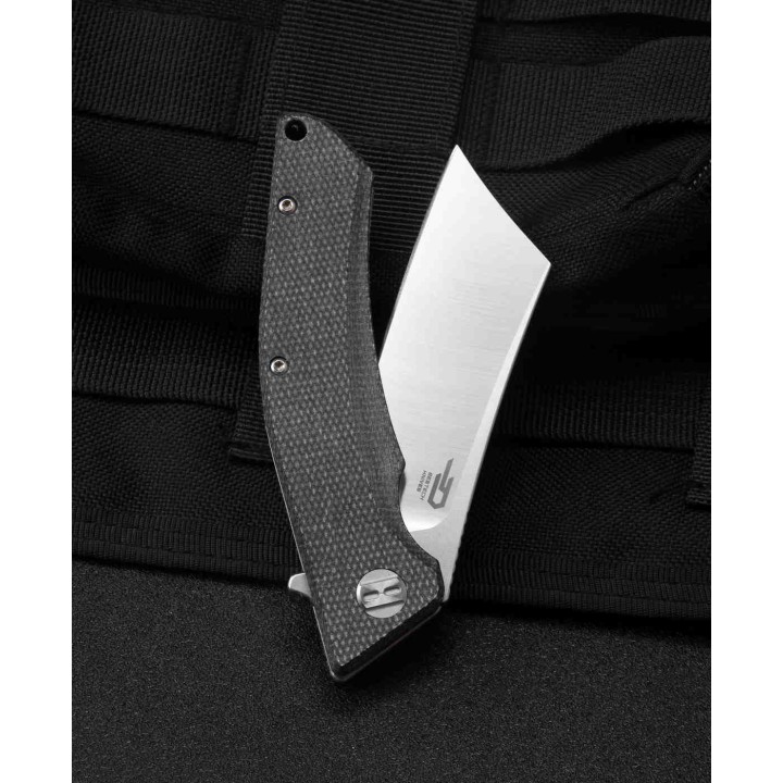 Couteau Bestech Cubis Black Manche Micarta Lame Acier D2 IKBS Linerlock Clip BTKG42A - Livraison Gratuite