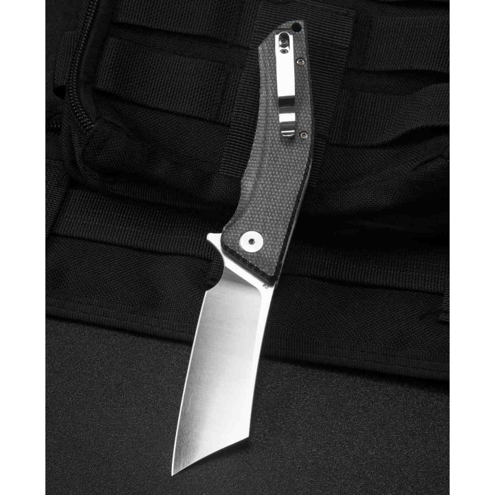 Couteau Bestech Cubis Black Manche Micarta Lame Acier D2 IKBS Linerlock Clip BTKG42A - Livraison Gratuite