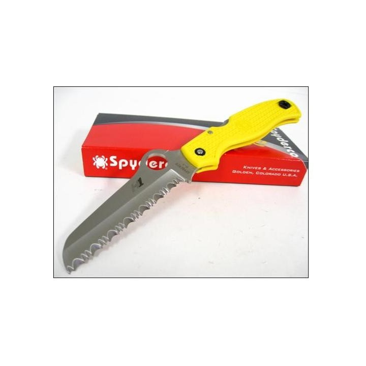 Couteau SPYDERCO SC89SYL Yellow ATLANTIC SALT Serrat H1