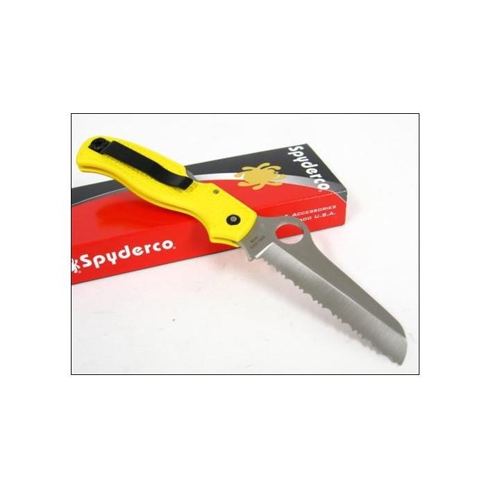 Couteau SPYDERCO SC89SYL Yellow ATLANTIC SALT Serrat H1