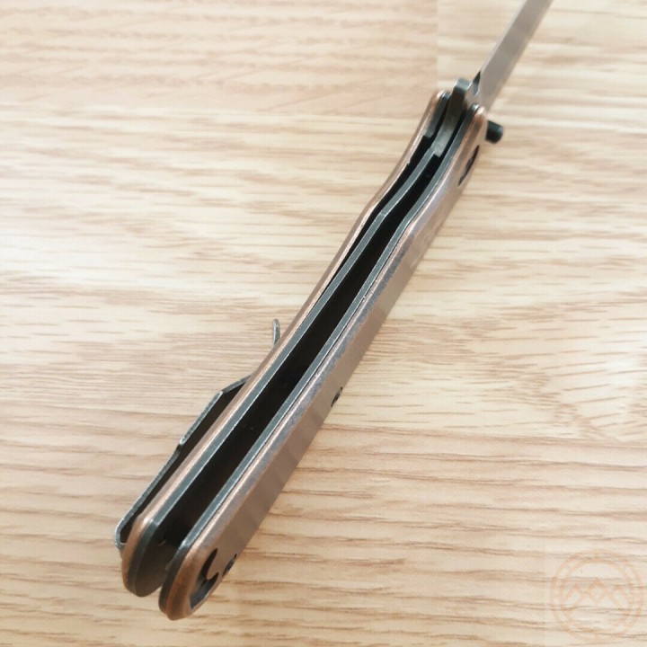 Couteau Browning River Copper Manche Cuivre Lame Acier D2 Linerlock Clip BR0473 - Livraison Gratuite
