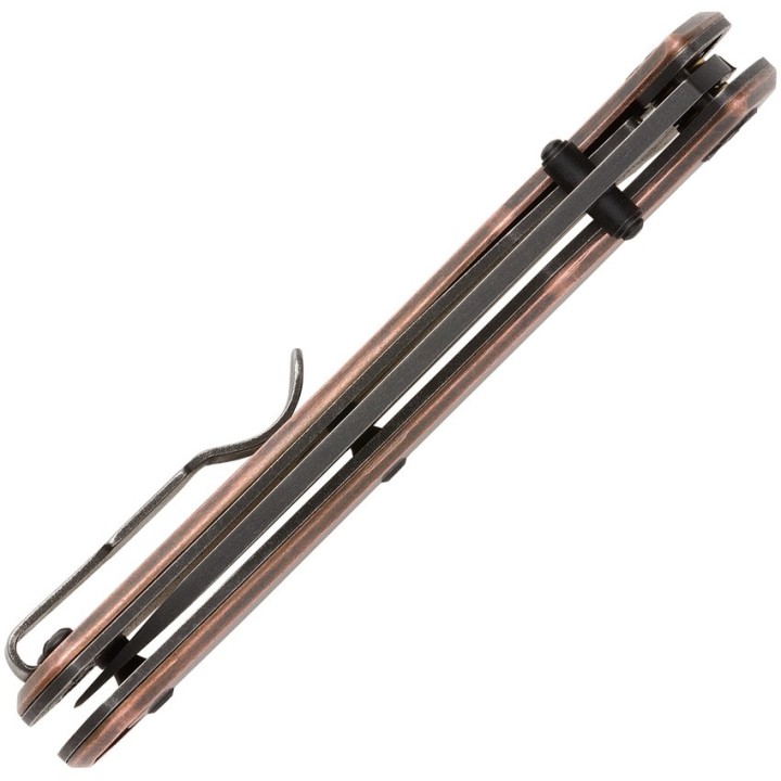 Couteau Browning River Copper Manche Cuivre Lame Acier D2 Linerlock Clip BR0473 - Livraison Gratuite