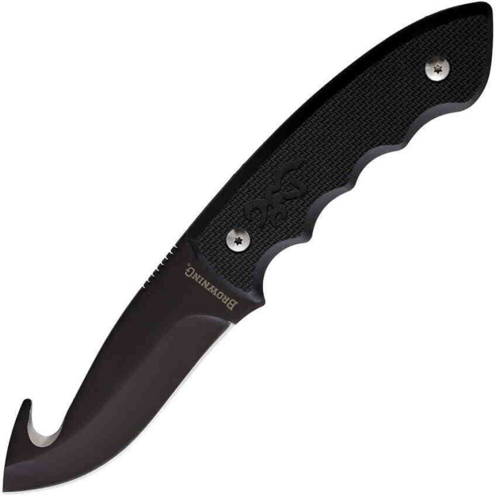 Couteau à Dépecer Browning Guthook Lame Acier Inox Manche ABS Etui Nylon BR0389 - Livraison Gratuite