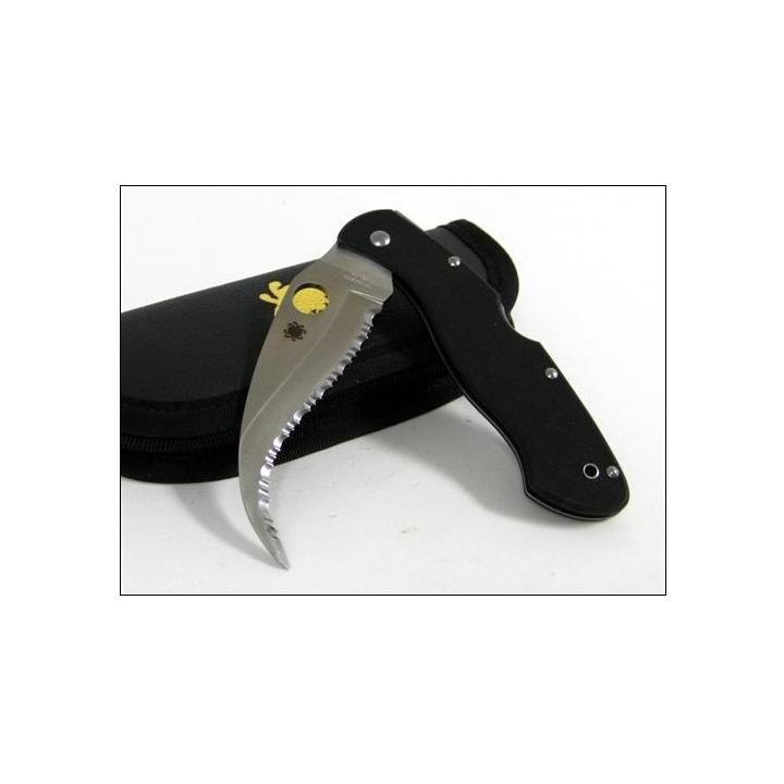 Couteau SPYDERCO Black G-10 Civilian SERRATED SC12GS