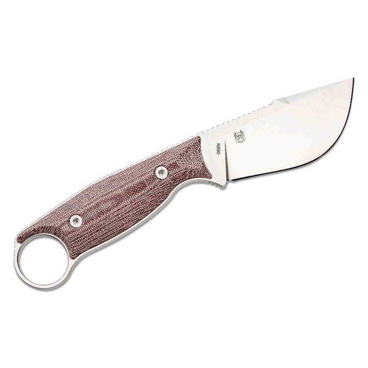 Couteau Real Steel Furrier Skinner Lame Acier N690 Manche Red Micarta Etui Cuir RS3611RM - Livraison Gratuite